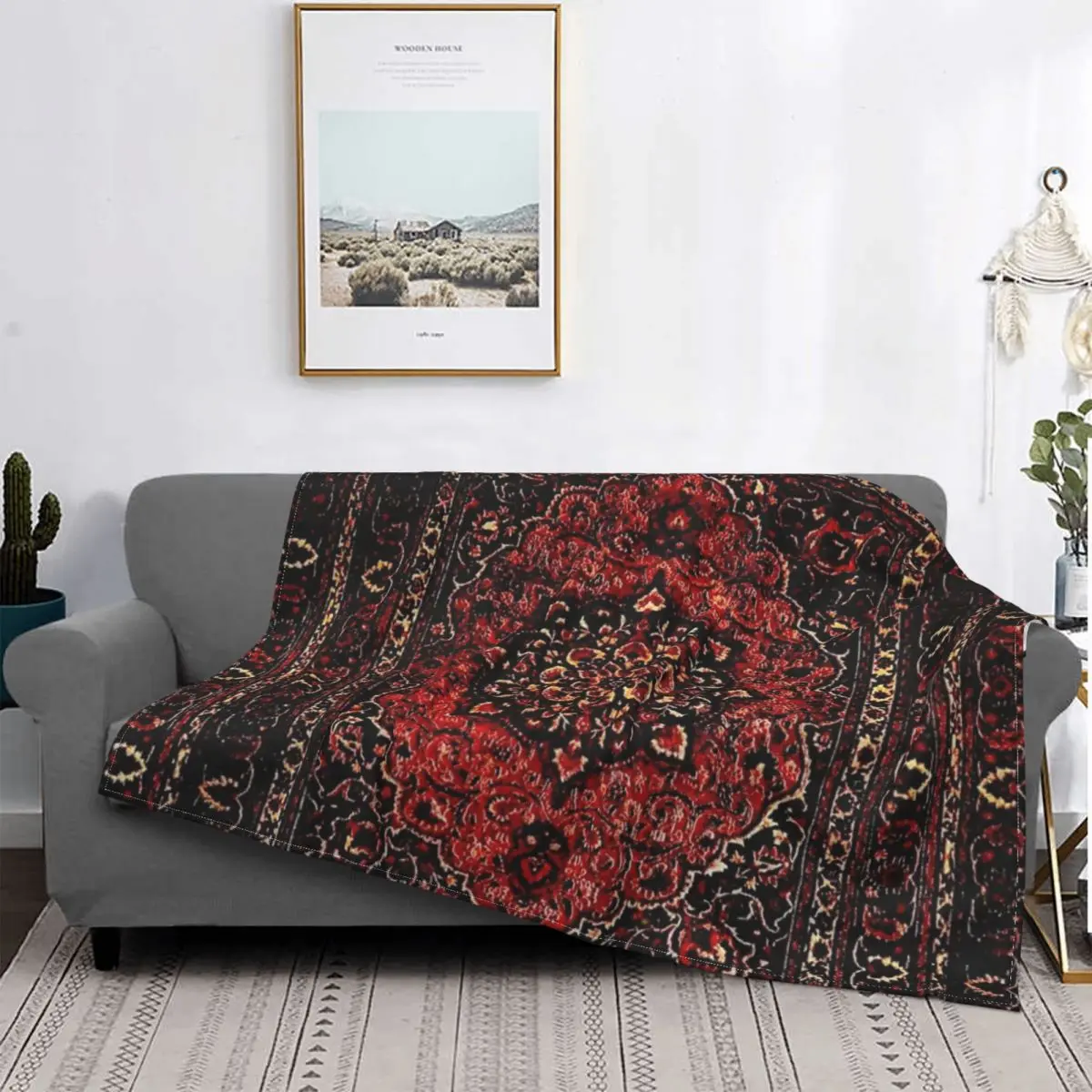 

Persian Carpet Look In Rose Blanket Bedspread Bed Plaid Muslin Fluffy Plaid Hoodie Blanket Blankets For Bed