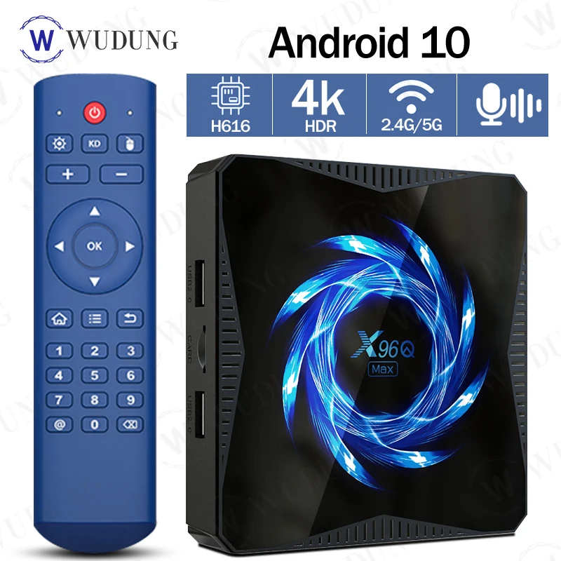 ТВ приставка X96Q MAX Android 10 0 Allwinner H616 4 ядра + 32/64 ГБ 2 4/5 ГГц Wi Fi|ТВ-приставки и