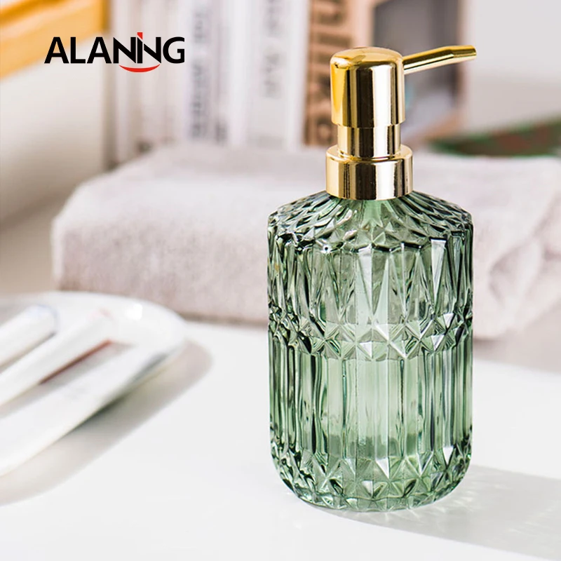 390 мл дозатор для жидкого мыла шикарная пустая стеклянная бутылка дома отеля