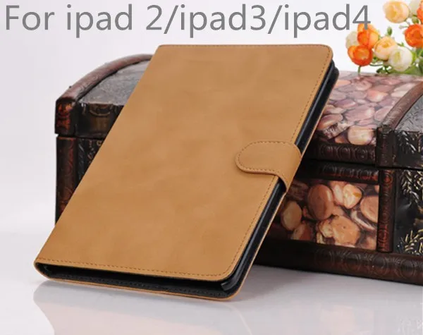 

New Top Quality Luxury Elegant Retro Magnetic Smart Turnover Leather Cover Case For Apple Ipad 2/ipad 3/ipad 4 tablet case