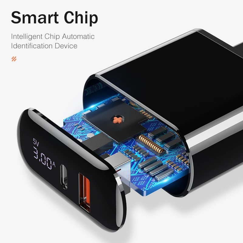 YKZ 18 Вт USB зарядное устройство светодиодный дисплей PD КК 3 0 Быстрая зарядка