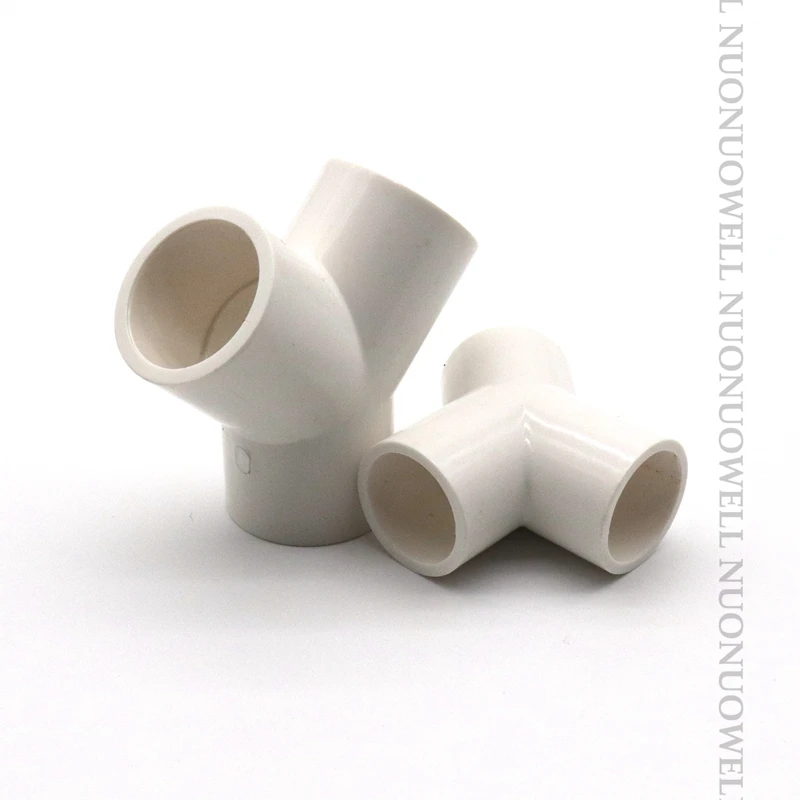 1pc PVC Tee Connector Water Supply Tube Joint Y Inclined Three-way Three-fork Pipe Fittings Plastic Aquarium Water Pipe Fittings