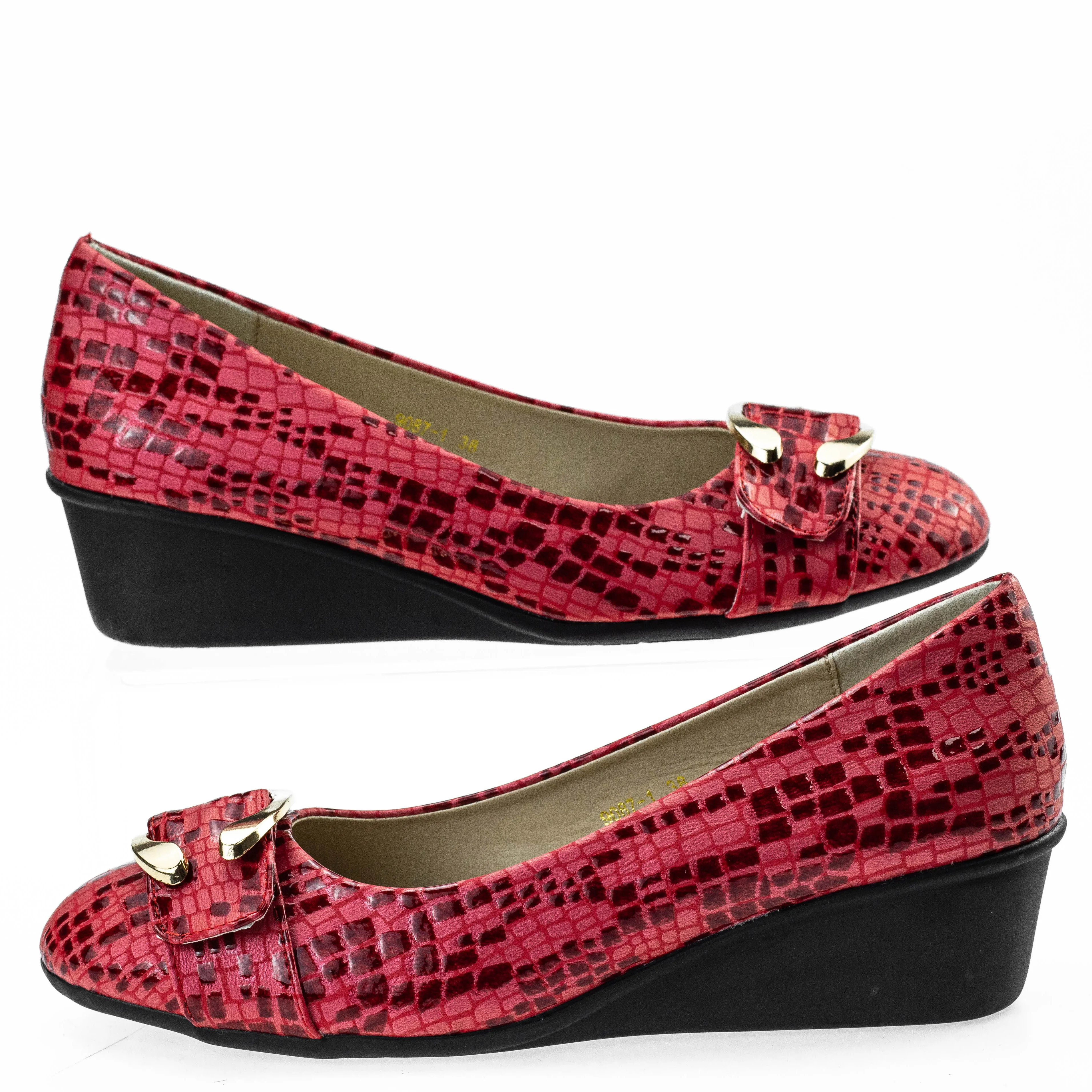 9087-1 Women Leather Shoes Slip on Loafers Plus Size 41 42 43 High Quality Ladies Shoes Snake Print Sexy Wedge Heels Shoes Girl