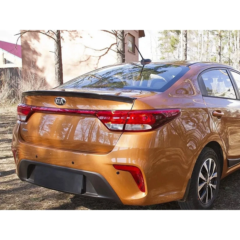 Лип Спойлер крышки багажника для Kia Rio IV 4 седан 2017 2020 дорестайл ABS пластик тюнинг