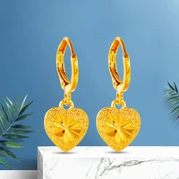 exquisite 24k gold plated earrings love womens jewelry fashion sand gold earrings birthday valentines day gift