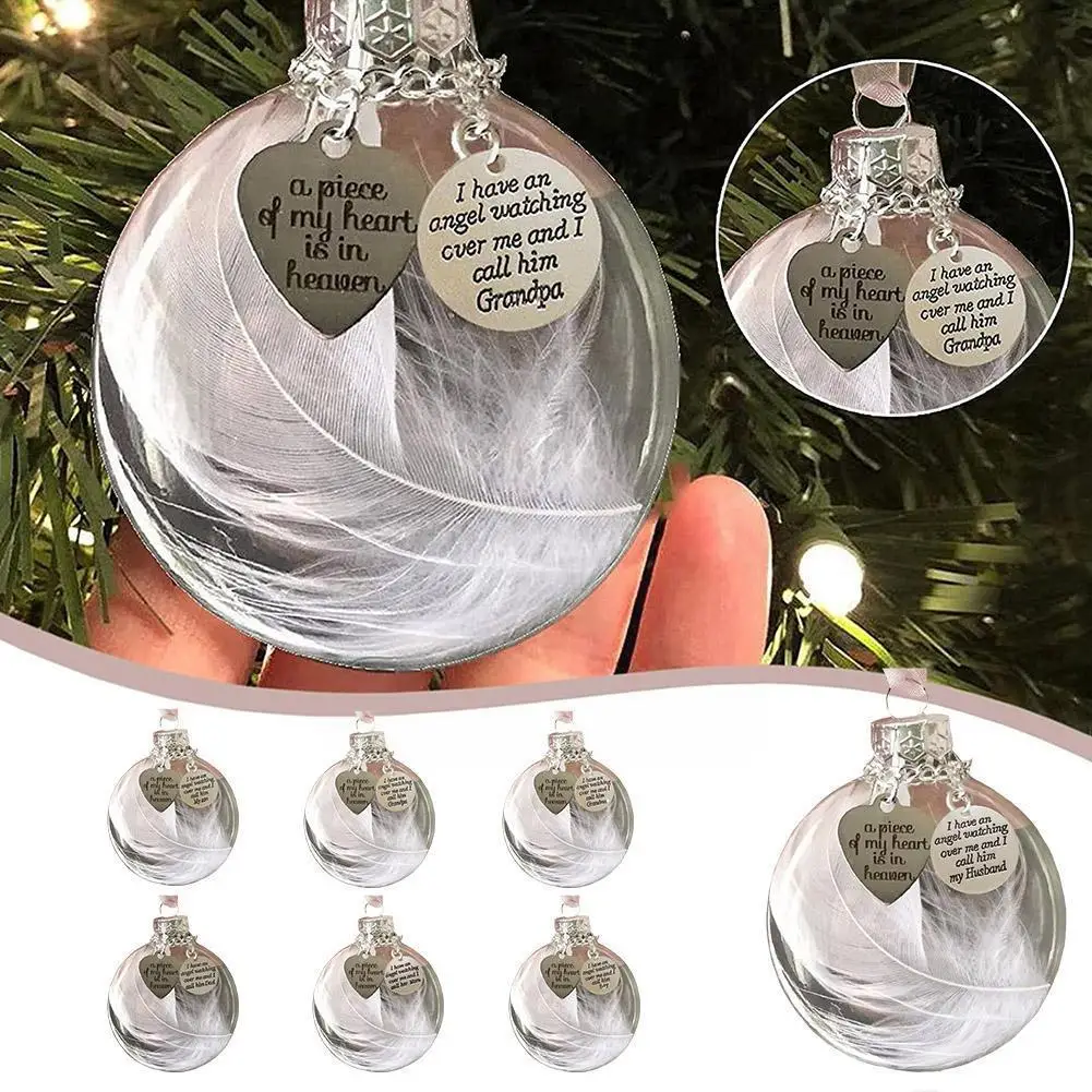 

Memorial Ornaments for Loss of Loved One Personalize, A Piece of My Heart is in Heaven Memorial Ornament Angel Feather Ball H6D7