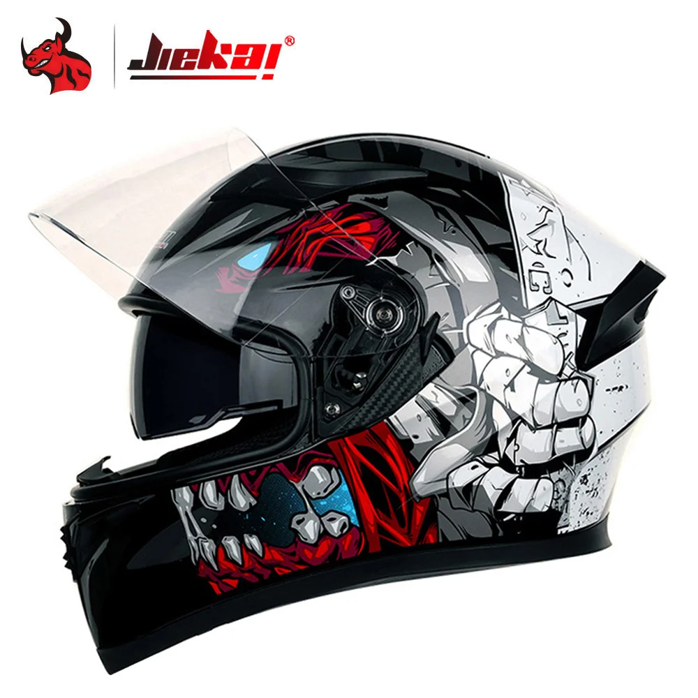 

JIEKAI Motorcycle Helmet Full Face Casco Moto Washable Lining Double Visor Motocross Helmet Motorbike Capacete Moto Helmets