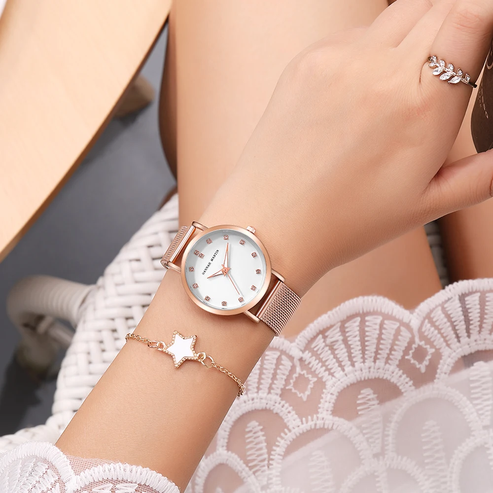 

Luxury Rose Gold Watch Women Watches Top Brand Ladies Casual Quartz Watch Steel Women's Wristwatch MIYOTA 2035 Rhinestone Top