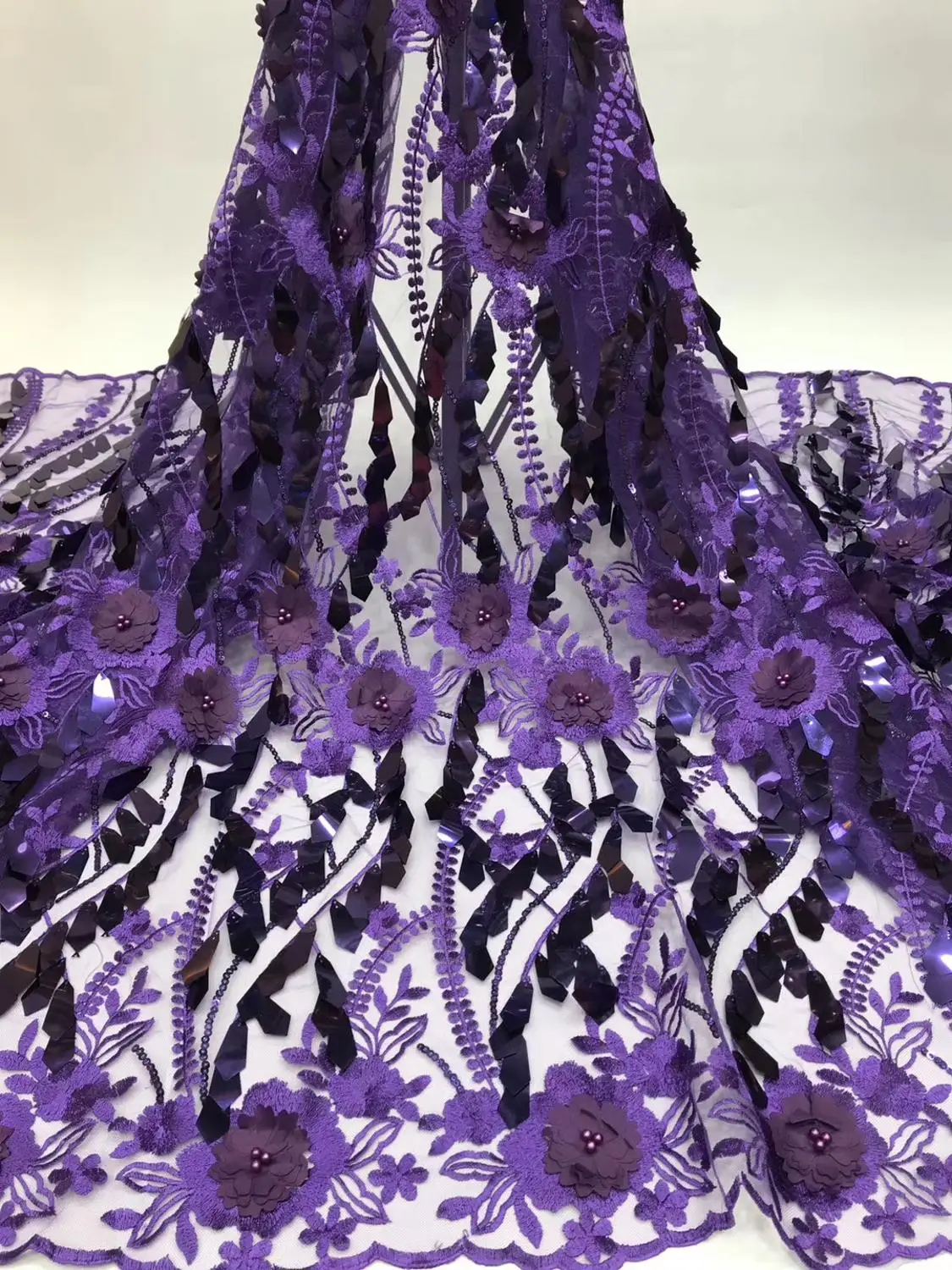 Новейшая 5 цветов на выбор кружевная ткань с вышивкой и пайетками африканская