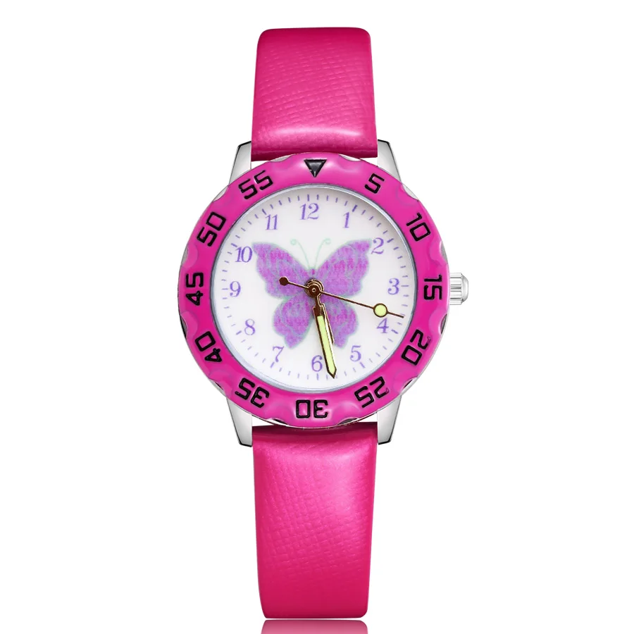 Модные Мультяшные милые детские часы в стиле бабочки для детей студентов девочек