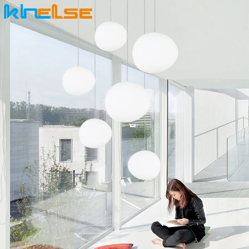 Современный минималистичный креативный Круглый глобус Pebble glass Hanglamp итальянский