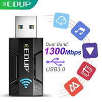 edup 1300m usb3 0 wireless network card wifi adapter 2 4g 5g dual band portable stable signal adapter for pc desktop laptop