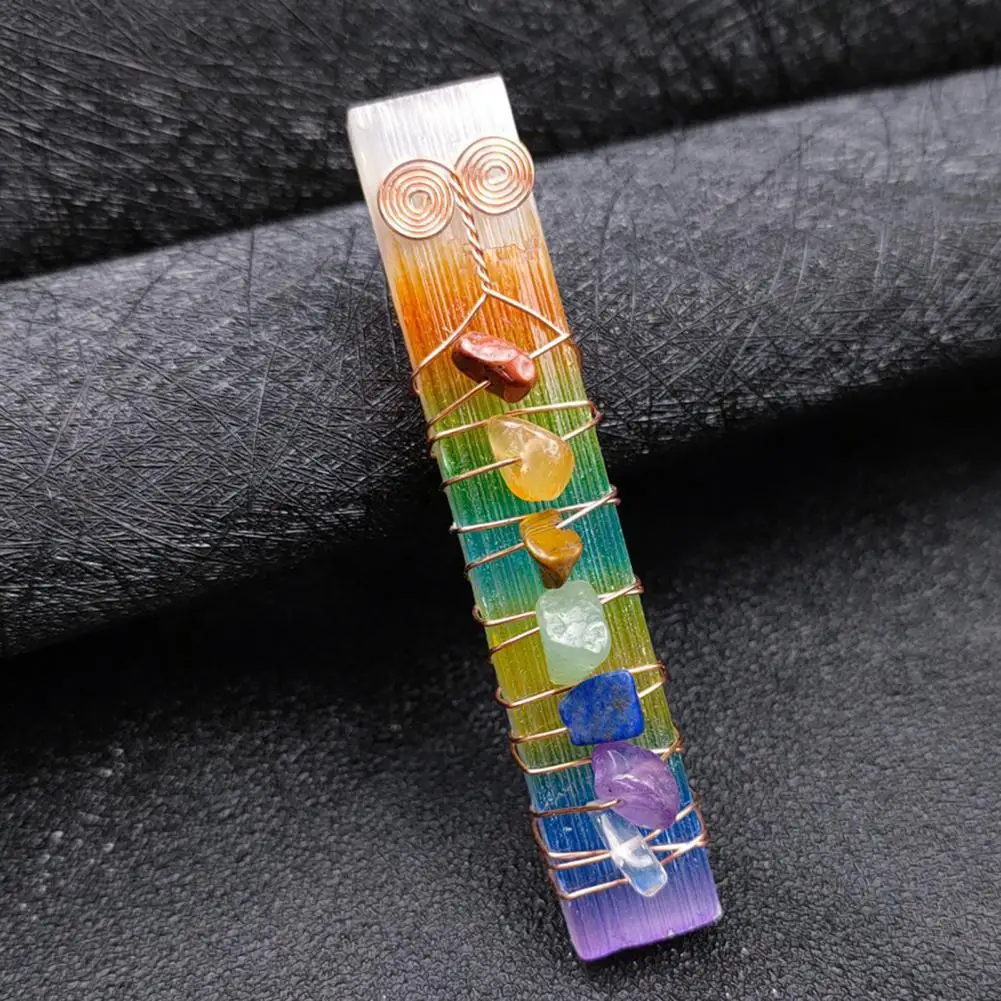 

Natural Selenite Transparent Unique Shape Shiny Yoga Meditation Stone Hanging Ornament Yoga Meditation Stone
