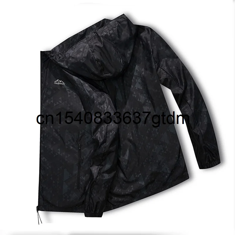 

Autumn new men's fattening plus size fashion casual print coat men's fat hooded windbreaker thin jacket men's