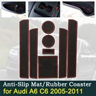 Противоскользящая резиновая накладка на дверную чашку для Audi A6 C6 4F RS6 S6 S line RS 6 2005  2011 2006 2007 2008 2009 2010, коврик, автомобильные аксессуары