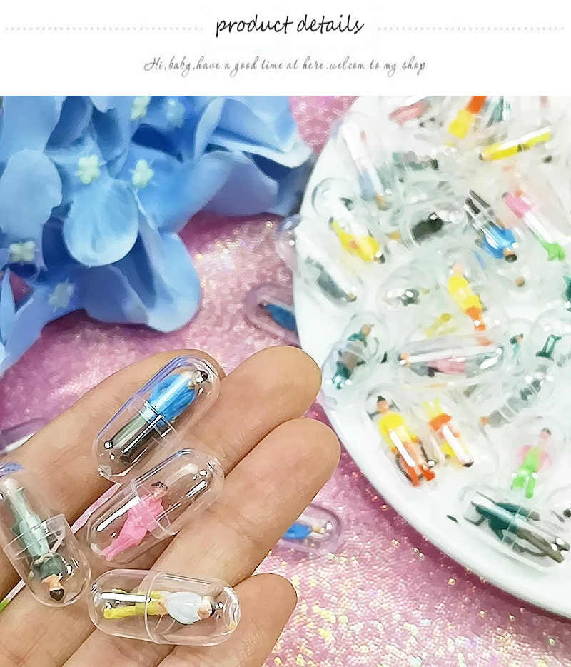 10 шт./компл. Лизун Творческий завалки капсулы Цвет человек эпоксидной смолы, переоборудованные аксессуары, декоративные слизи с украшением в виде кристаллов грязи Пластилин для детей игрушки