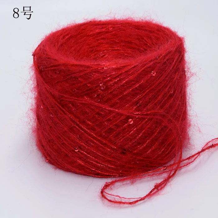 300 г/лот нитки с блестками Смешанная шерстяная шелковая пряжа для вязания крючком