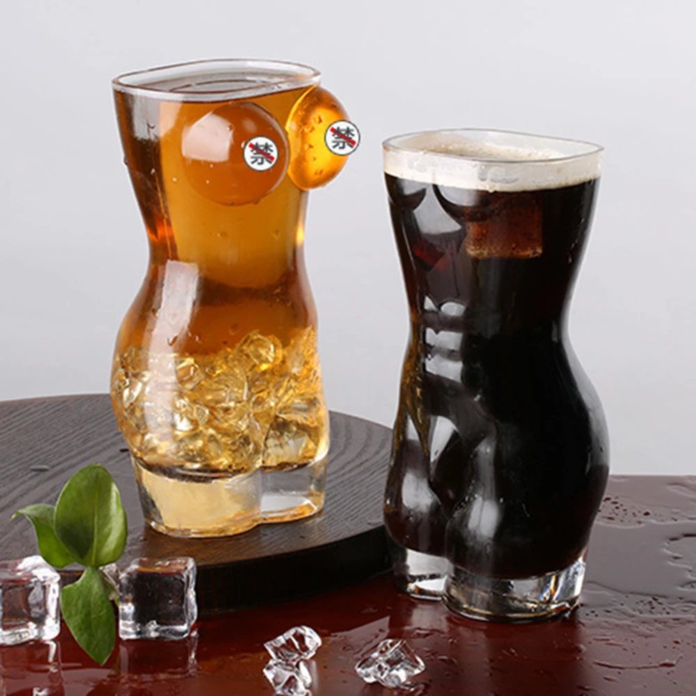 

30/180/400/700ML Creative Design Body Shape Double Wall Bilayer Wine Glass Cocktail Flip Liquor Cup Household Bar Lover Gift