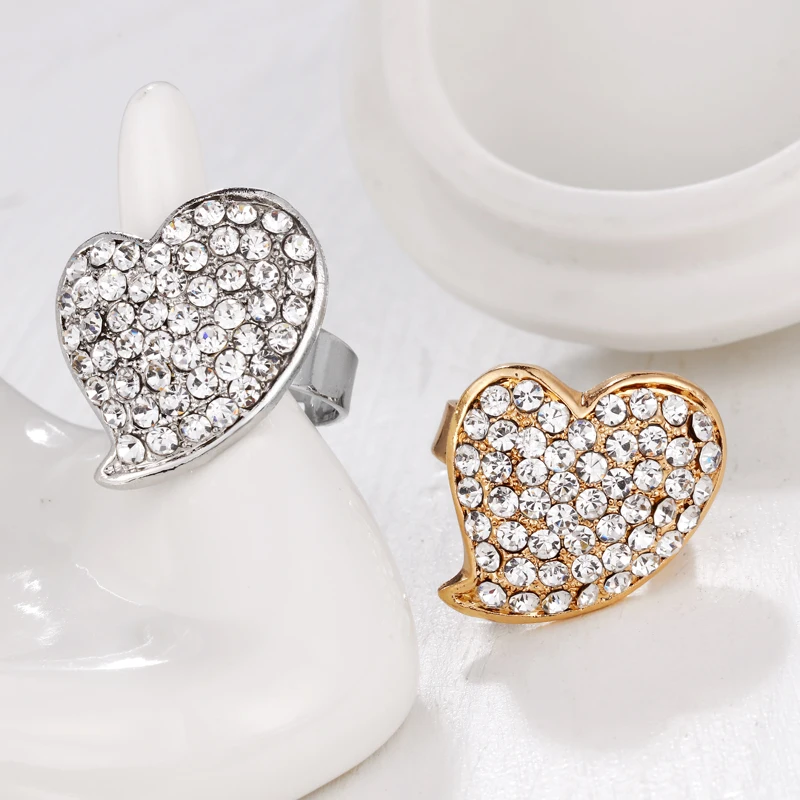Новые модные обручальные кольца с кристаллами в форме сердца Лидер продаж
