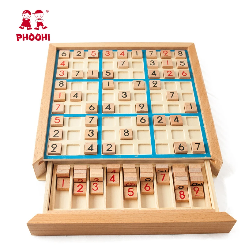 Роскошный высококачественный бук с ящиками sudoku шахматные головоломки Детские Обучающие Монтессори Развивающие деревянные игрушки Обучающие игры