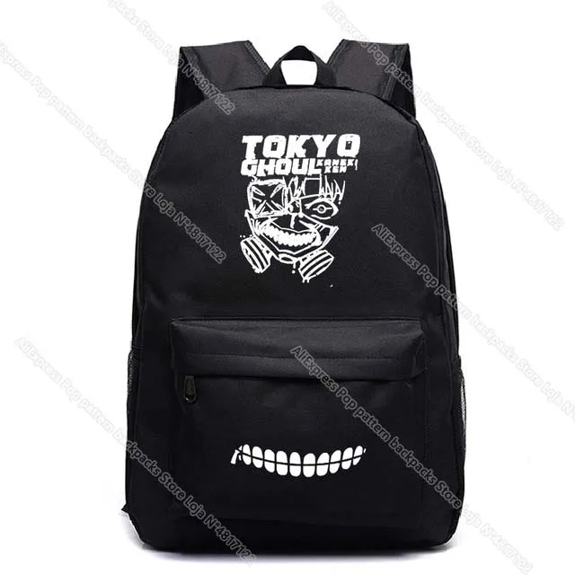 

Tokyo Ghoul Backpacks Teenager School Bag Luminous Black Knapsack Students Cartoon Anime Rucksack Mochila Unisex Travel Bags