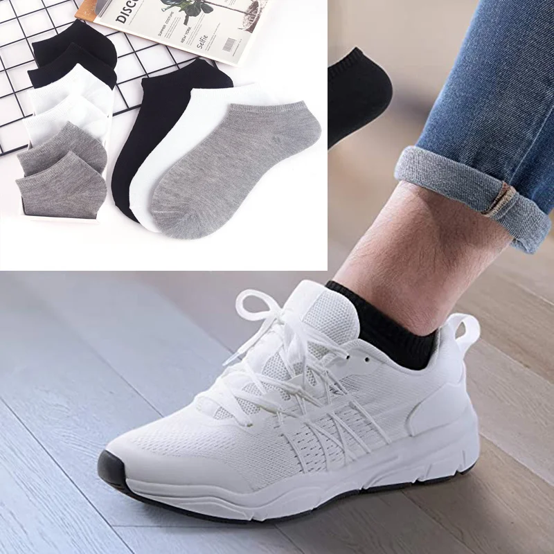 

10 Pairs Women Socks Breathable Sports socks Solid Color Boat socks Comfortable Cotton Ankle Socks White Black