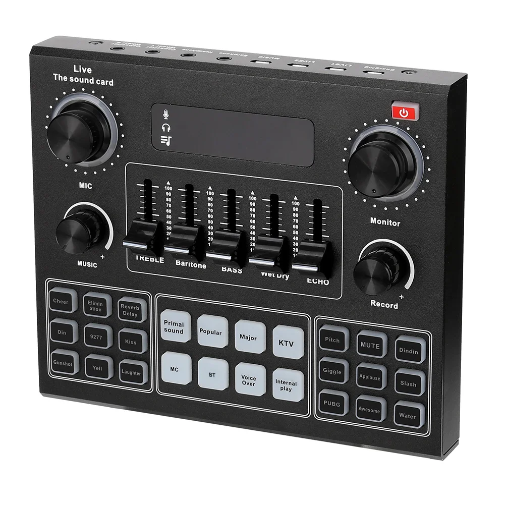 

V9 Audio Sound Card 3.5mm Microphone Headset Live Broadcast Studio Phone Computer Sound Adapter for Phone Computer Voice Card