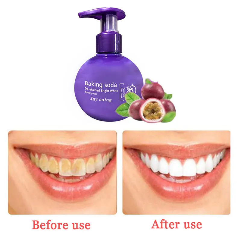 Пищевая Сода пуш-типа фруктовая зубная паста удаление пятен Зубы отбеливатель