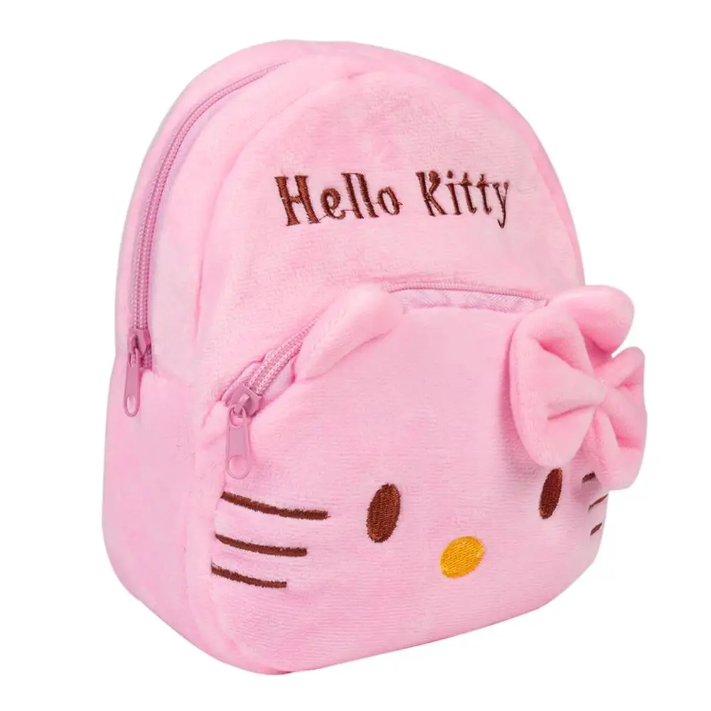 Детский плюшевый рюкзак с мультипликационным принтом «hello kitty» для маленьких мальчиков и девочек, школьная сумка на плечо, рюкзак для маленьких девочек