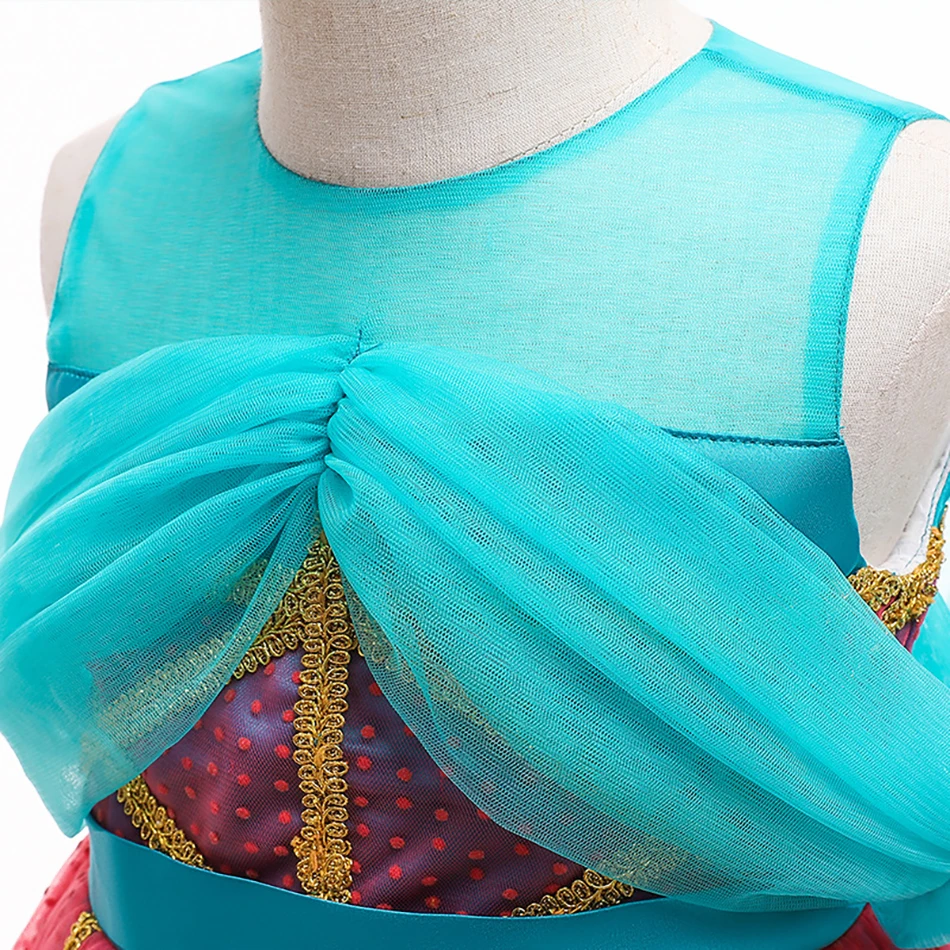 Disney Princess Jasmine Girls Dress Aladdin Lamp Kids Cosplay Costumes Christmas Party Tutu Halloween Clothing |