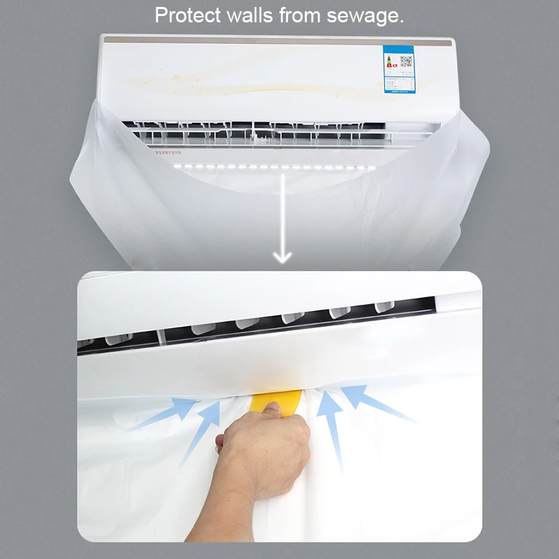 

Air Conditioner Waterproof Cleaning Cover Dust Washing Protector Air Conditioner Water Receiving Cover P7Ding