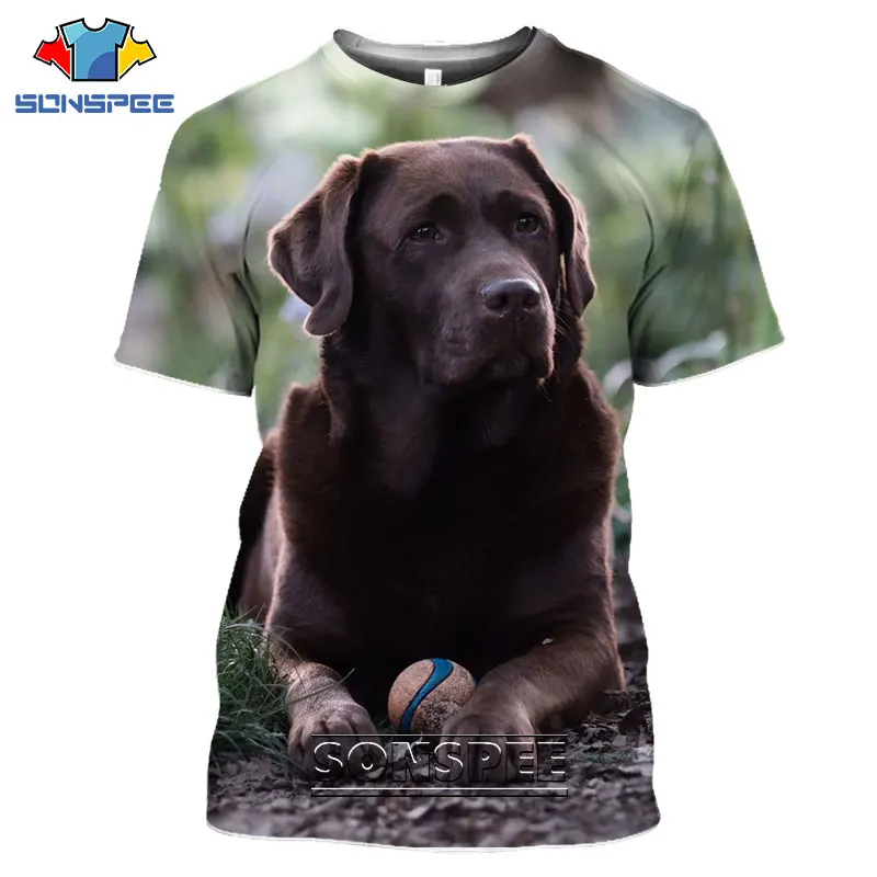 

SONSPEE Dogs Pet Labrador Gloden Retriever T-shirts Casual Harajuku Streetwear Hip Pop O-neck 3D Print Women Man Tees Tops Shirt