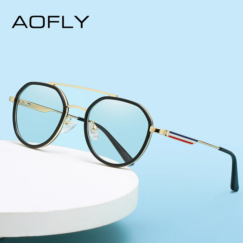 

Очки компьютерные AOFLY круглые для мужчин и женщин, аксессуар для чтения по рецепту, в круглой оправе, в стиле ретро, с синим светом
