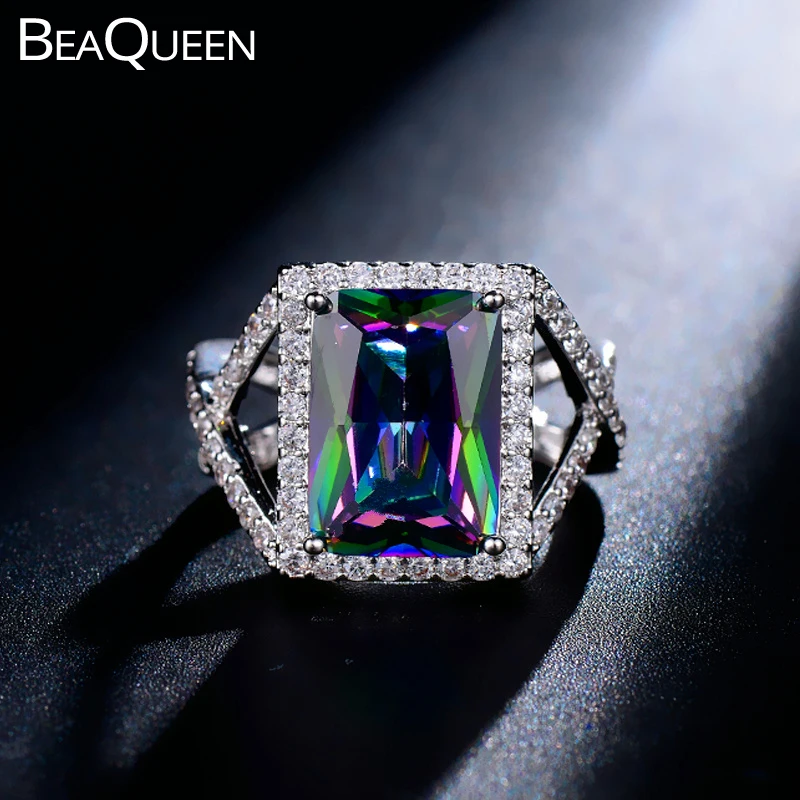 BeaQueen роскошные большие квадратные бриллиантовые циркониевые мистические