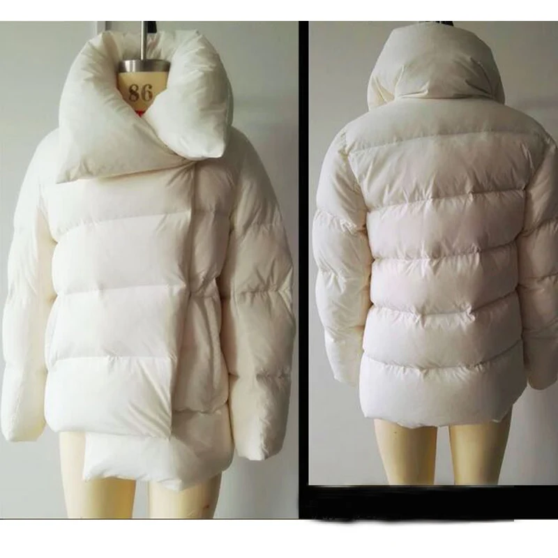Высокое качество пуховик новинка 2019 зимняя куртка для женщин белый утиный пух