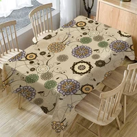 retro floral tablecloth colorful dust proof abstract flowers table cloth nordic rectangle mandala table cover home picnic mats