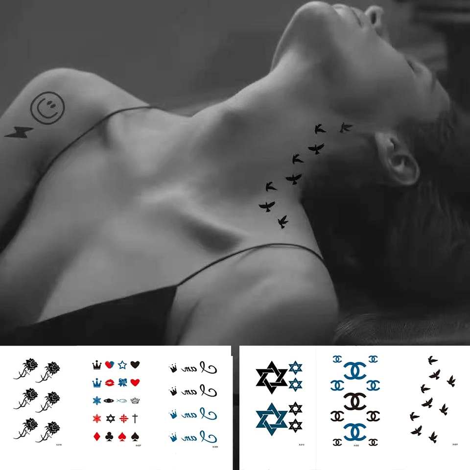 

Waterproof Temporary Tattoo Sticker False Tattoo Neck, Hand Foot Suitable For Women, Children And Men