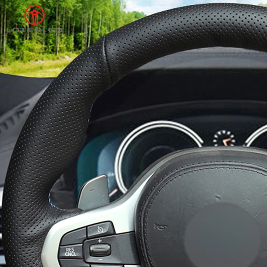 LQTENLEO черный чехол на руль из искусственной кожи для BMW M Sport G30 G31 G32 G20 G21 G12 G14 G15 G16 X3 G01