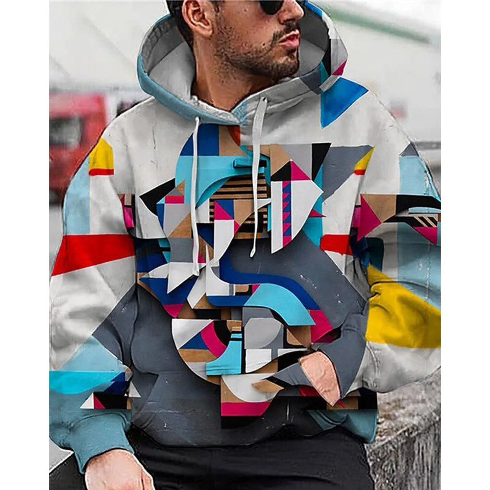 

Толстовки 2021 новый принт с капюшоном с длинным рукавом осень зима мужская Мода Дизайн Свободный Повседневный пуловер западный стиль