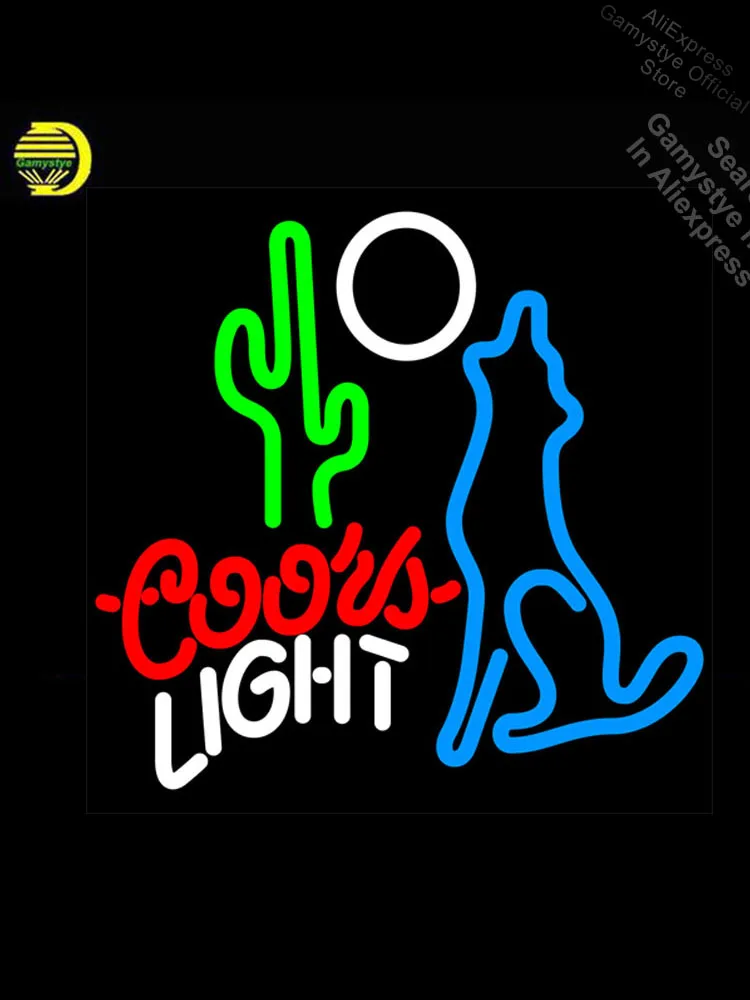 

Неоновая вывеска Coors светильник световой Койот, Луна, неоновый свет, высветильник ка на стекло, профессиональный логотип, дизайнерские выве...
