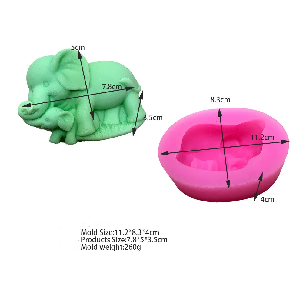 Формы для мыла в виде слона мамы и ребенка силиконовые формы шоколада помадки