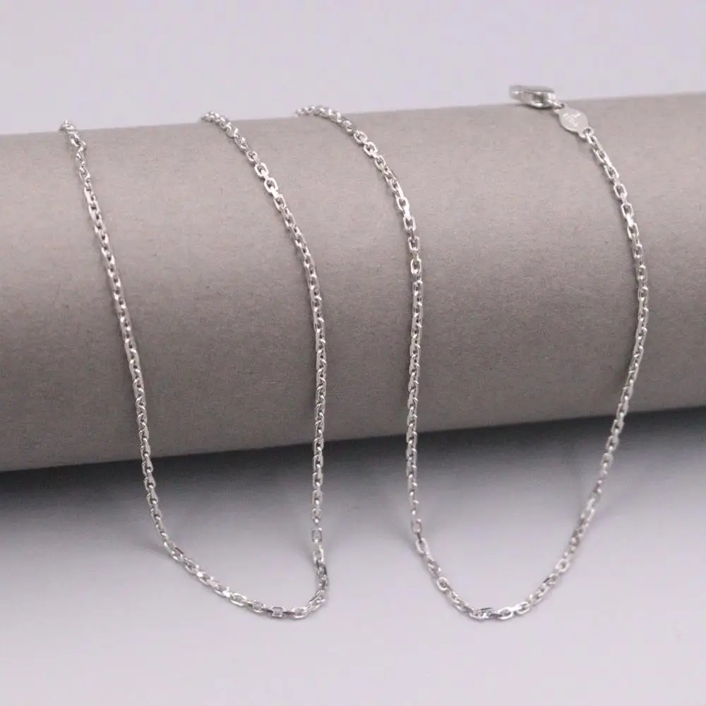

Real Platinum 950 Necklace Women's Cable Chain Female 1.2mm Simple Link 45cm/18inch Gift Neckalce Jewellery
