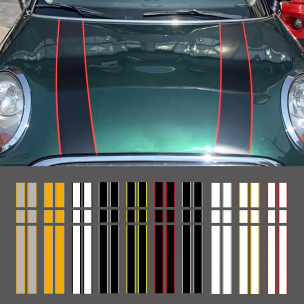 

Car Engine Hood Bonnet Sticker Stripes Decals Decor For Mini Cooper S JCW R55 R56 R57 R58 F54 F55 F56 Countryman Accessories