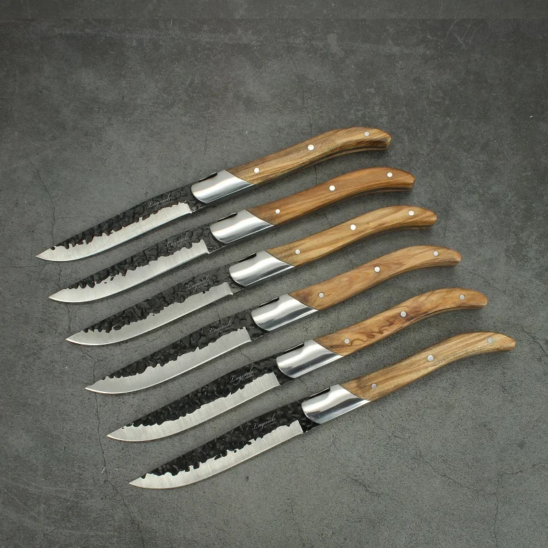 Новинка! Набор ножей для стейка Laguiole 6 шт. набор с ручкой из оливкового