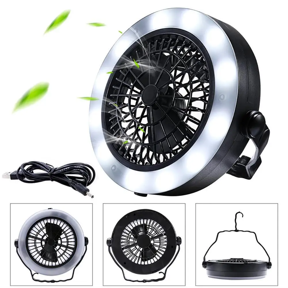 

2 in 1 Outdoor Camping Hiking Travel Lantern Tent Hanging LED Lamp Cooling Fan