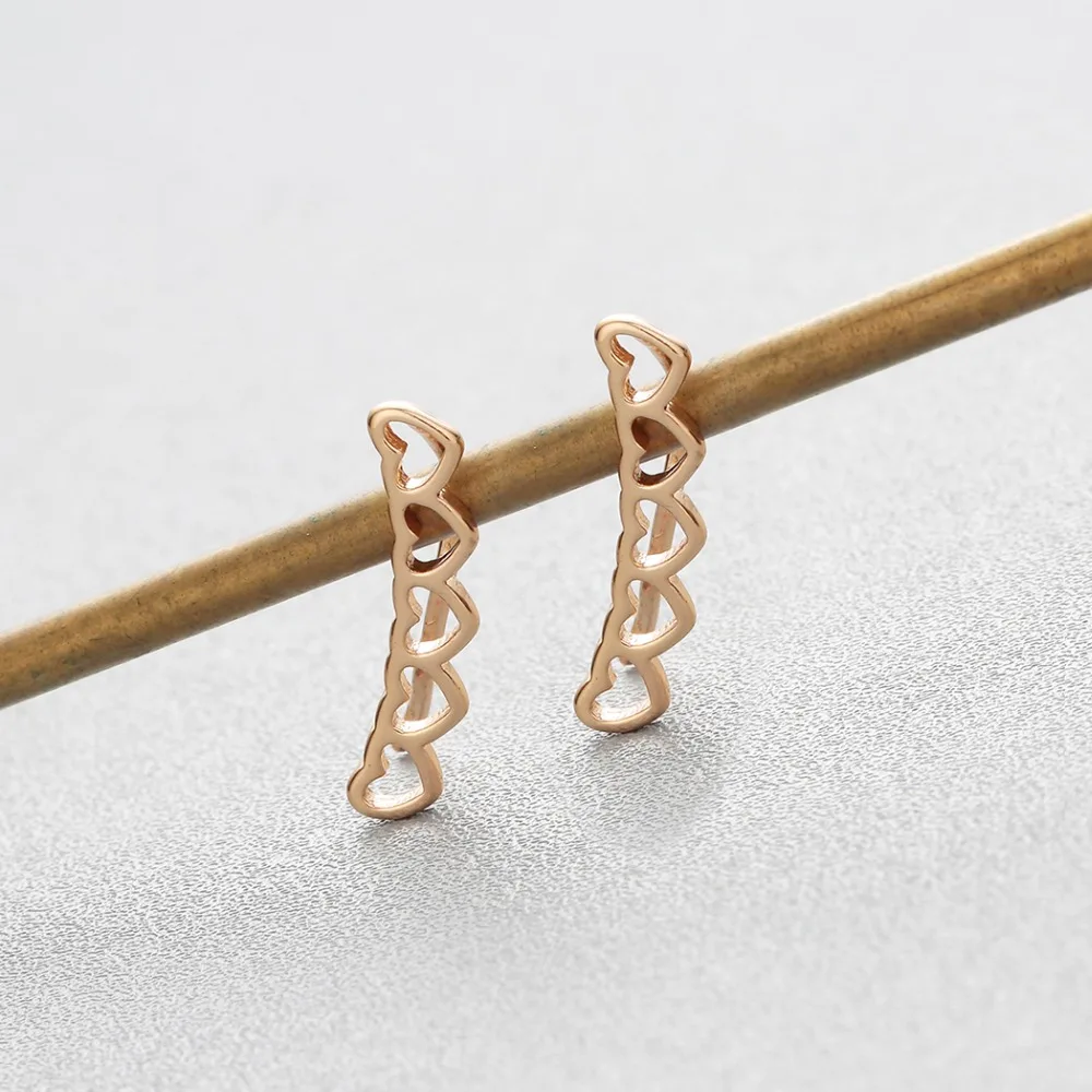 Милые штабелируемые серьги подвески в форме сердца геометрические для пирсинга