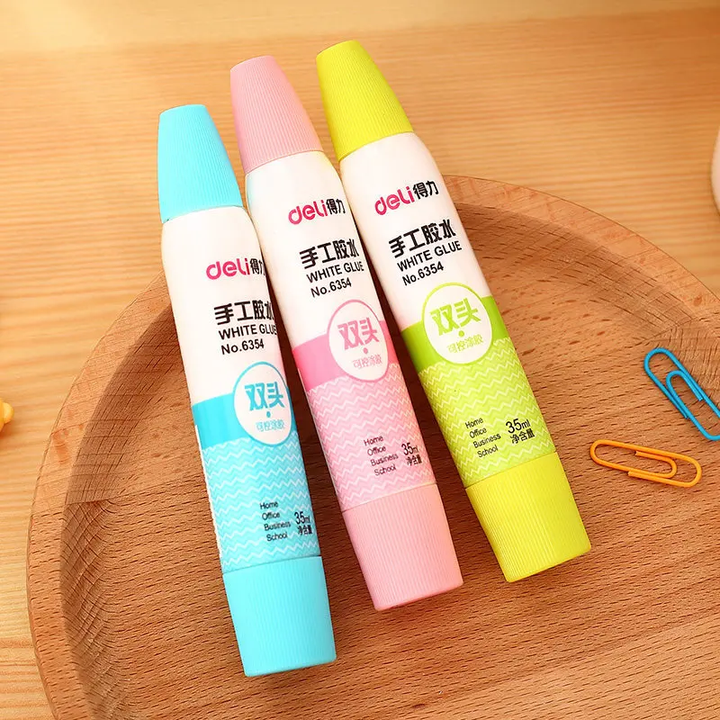 6354 белый клей ручной работы с двойной головкой самодельный 35 мл студенческий