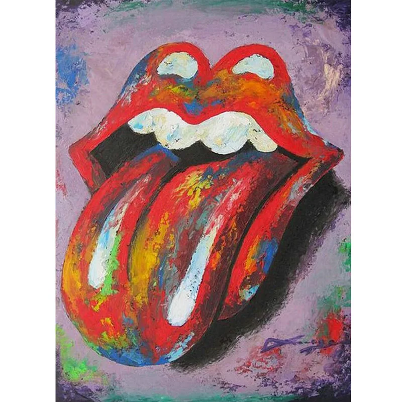 

Abstract sexy lips 5D diy diamond painting Full Square Round Drill mosaic embroidery rhinestone needlework home decor
