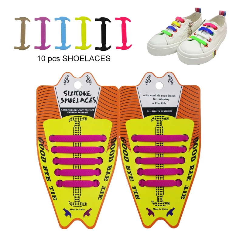 10 шт./компл. эластичные силиконовые шнурки для обуви Дети ленивые шнурки без завязок для детей взрослых кроссовки подходят ремень шнурка