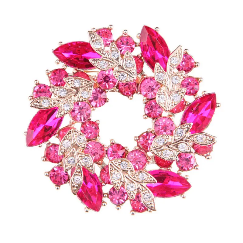 

Miraculous Beautiful Crystal Diamante Floral Garland Brooches Flower Pins In Assorted Colors For Women